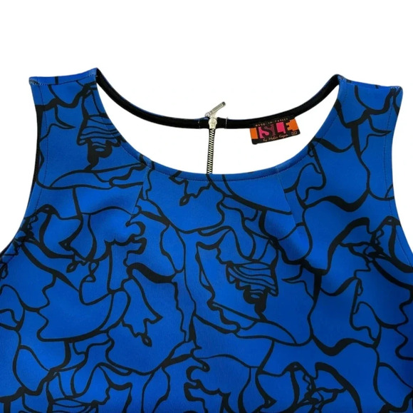 Isle EUC Sleeveless A-Line  Blue and Black Mini Dress Size Medium - Picture 7 of 10